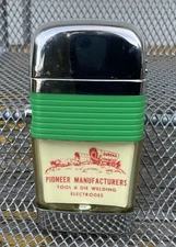 Vtg VU SCRIPTO Advertising Cigarette Lighter - Pioneer Tool & Die Detroit Read