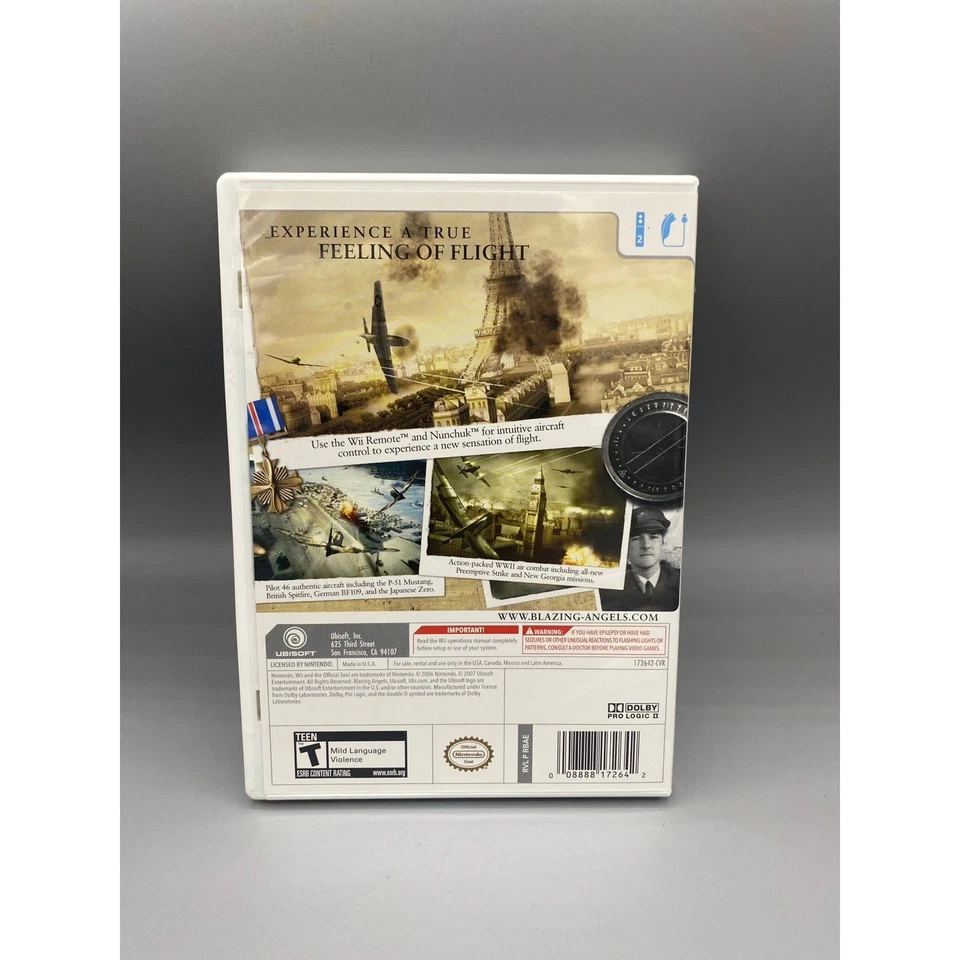 Blazing Angels Squadrons Of WWII Nintendo Wii CIB - Image 2 of 4