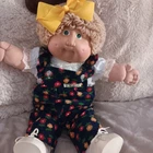 1983 CABBAGE PATCH OK FACTORY GIRL  WITH FRECKLES WEARING ❤️FLORAL OVERALLS 💙💛