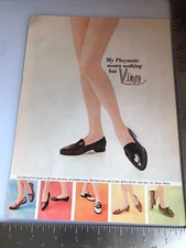Vintage 1964 Viner Casuals Shoes "Playmate Wears Nothing But" Original Print Ad