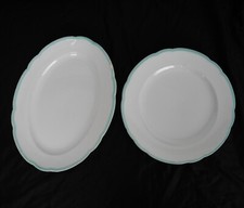 Set 2 piatti Galvani Pordenone Ceramica Epoca Marchio Gallo con difettini -51G