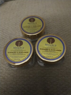 Lot Of 3 Miracle 9 Rosemary & Sunflower Edge Control 2.2 Oz Each