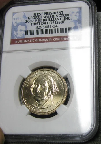 2007-P Presidential Dollar George Washington NGC First DAY Of Issue Slabbed 504A
