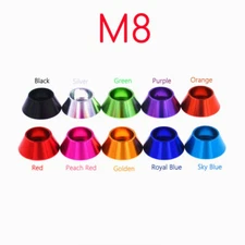 M8 8mm Cone Cup Head Screw Gasket Washer Aluminium Alloy Various Colors Anodized