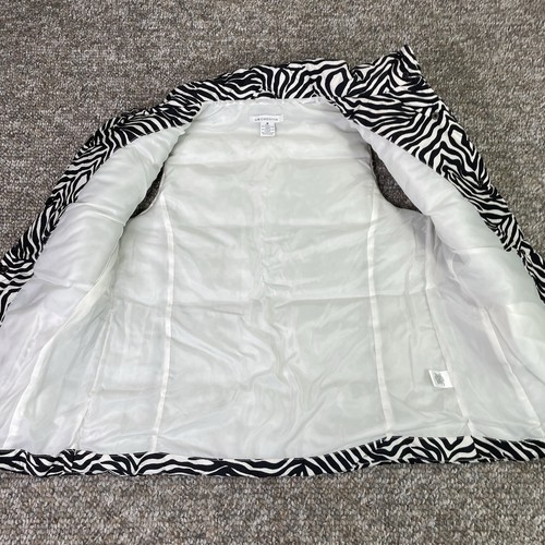 Liz Claiborne Womens Zebra Animal Stripe Print Quilt Puffer Vest Activewear Sz M - Picture 4 of 8