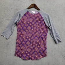 LuLaRoe Womens Geometric Pattern TShirt 3/4 Sleeve Print Size Small