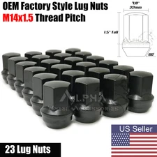 23 Black OEM Factory Style Lug Nuts 14x1.5 For 2019 & Newer Jeep Wrangler JL