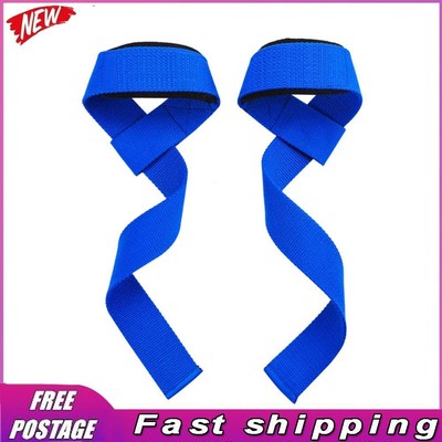 1 Pair Lifting Wrist Straps Wrist Support for Weightlifting Gym Deadlift (Blue)
