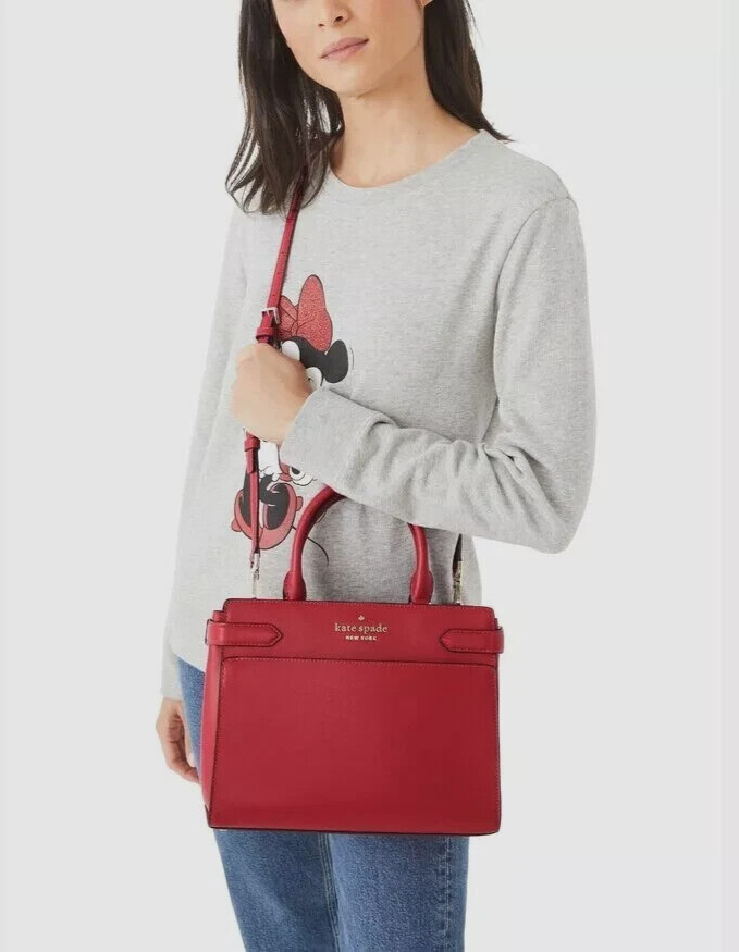 Kate Spade Staci Medium Satchel Red Currant Leather Bag