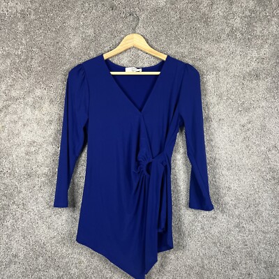 Beacon Apparel Shirt Womens Small Blue 3/4 Sleeve V-Neck Stretch Stitch Fix Top