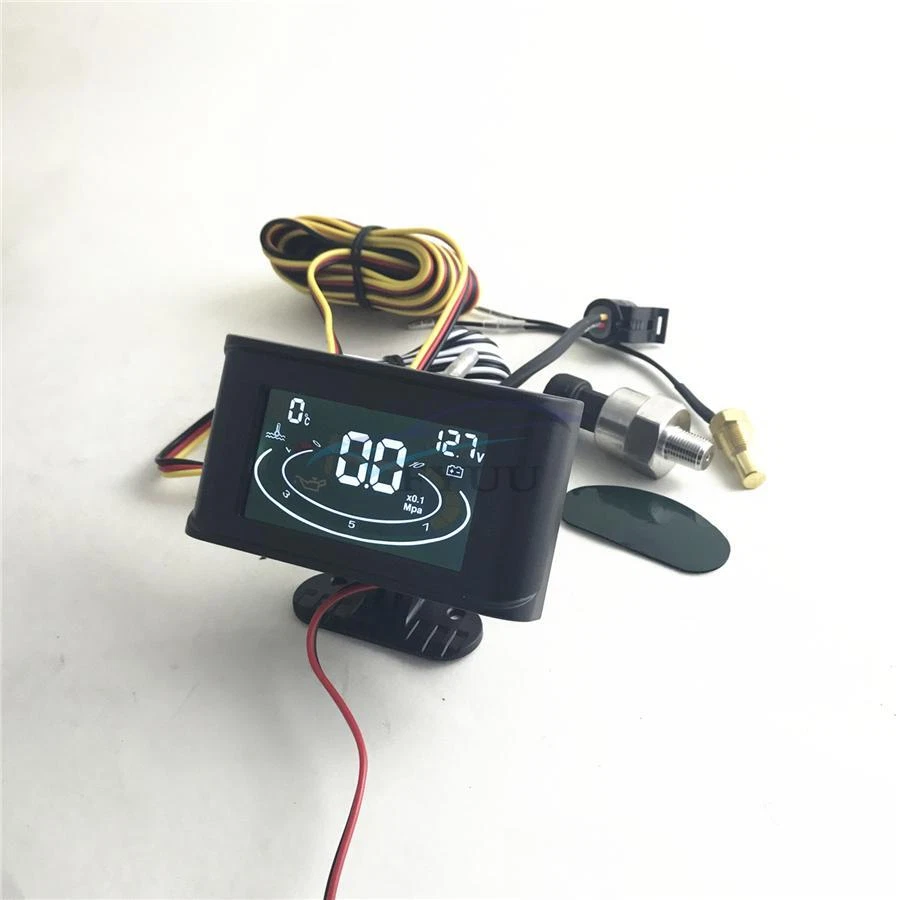 Temperatura del agua del coche 3 en 1 + presión de aceite + voltímetro medidor de voltaje con sensores Foto 4 de 4