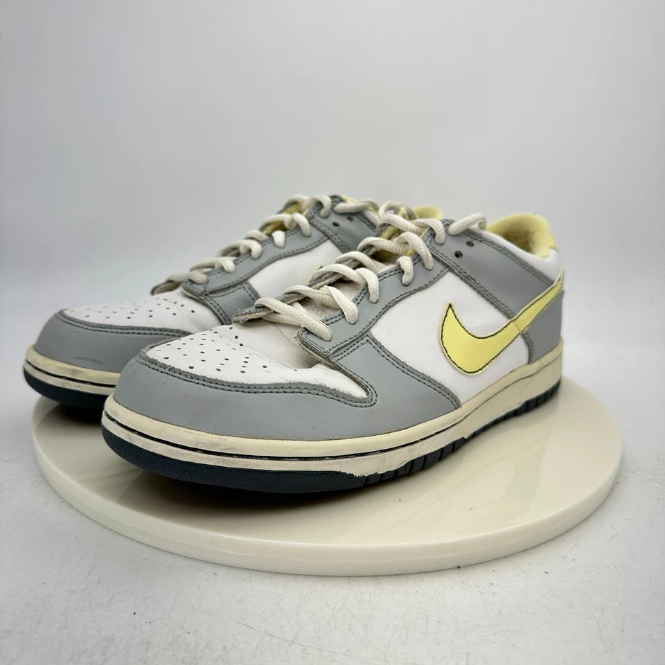Nike Dunk Low Top Talla 7Y Mujer 8.5 309601-172 Blanco Gris Limón Zapatos de Entrenamiento Foto 2 de 4