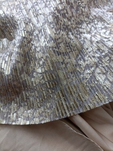 Aidan Mattox Gold Metallic Wrap Bodice V-Neck Long Blouson Sleeve Midi Dress 8 - Picture 11 of 19