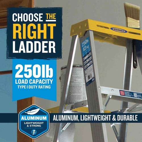 8 Ft Aluminum Step Ladder 250 Lb Load Capacity Type Duty Rating Slip Resistant - Picture 4 of 11