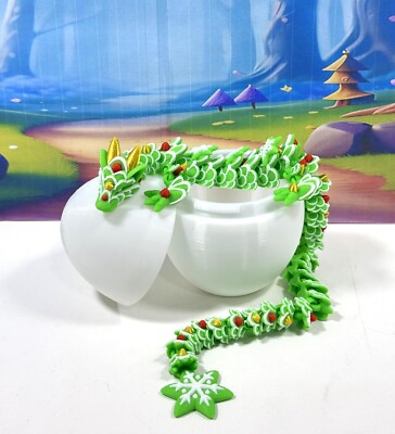 3D Printed Dragon with Egg, Articulated Ginger Bread Dragon, Fidget ADHD  Toy