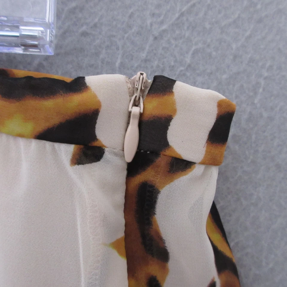 Maxi Falda Boston Propia 12 Marrón Selva Leopardo En Niveles Fluida Playa Vacaciones Foto 4 de 4