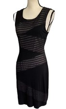 Calvin Klein Women’s Sexy Black Dress Form Fitting Sleeveless Mesh Size 8