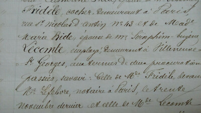 NOTAR BAZENZET LORMES 1868 VERKAUF BIDE KARTE DAUMEN TORE SPÄT