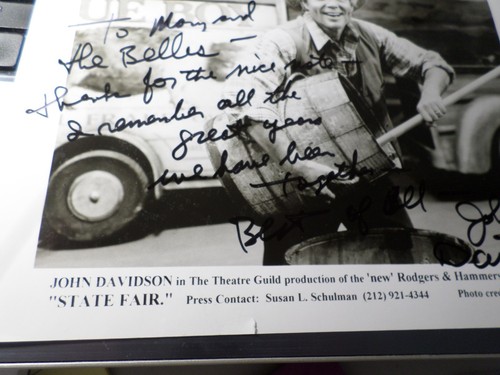 Original Autógrafo John Davidson, Producción Nuevo Rodgers & Hammerstein Estado - Imagen 5 de 8