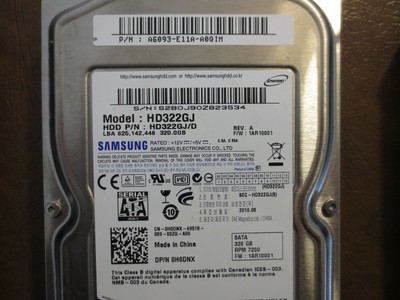 Samsung HD322GJ/D REV.A FW:1AR10001 320gb 3.5" Sata Hard Drive | eBay