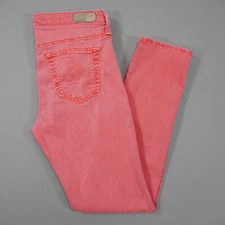 Adriano Goldschmied AG Stevie Ankle Slim Straight Womens 28 R Red Fade Made USA