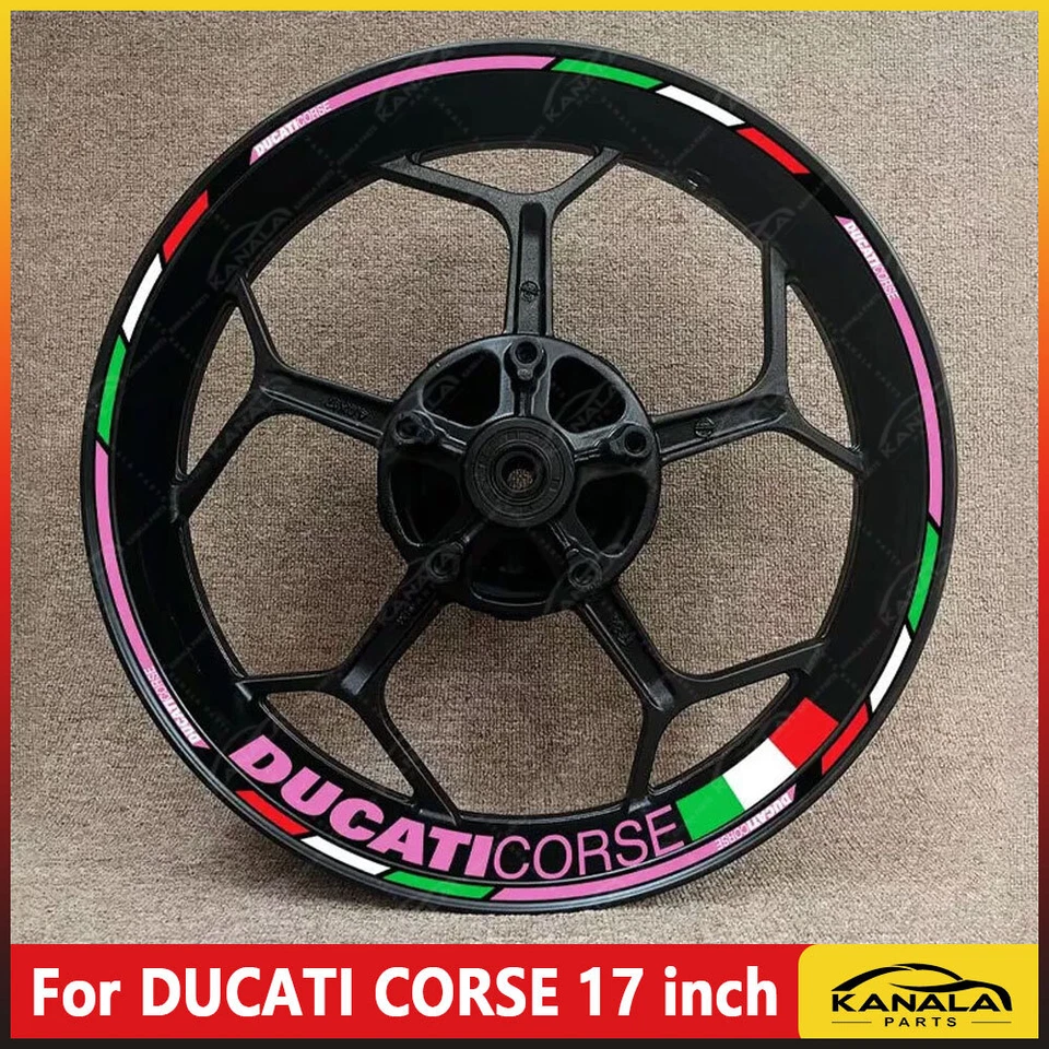 For DUCATI CORSE 17 inch Waterproof reflective wheel decals rim stickers stripes Foto 2 de 4