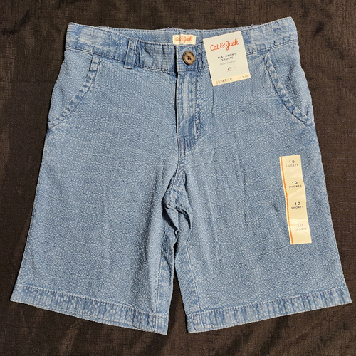 Cat & Jack Boys Size 10 Adjustable Waist Flat Front Chino Shorts