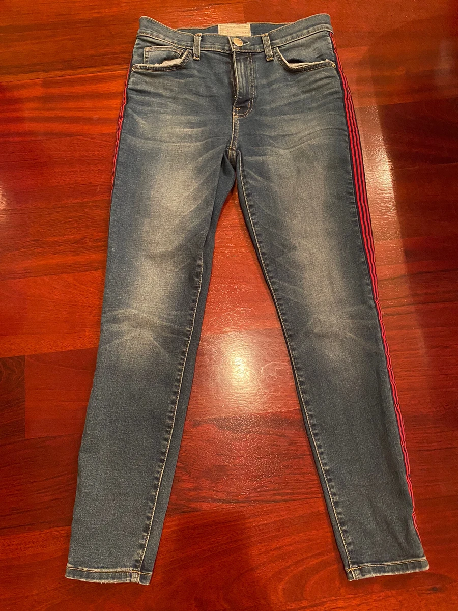 Blue jean with red stripe sale
