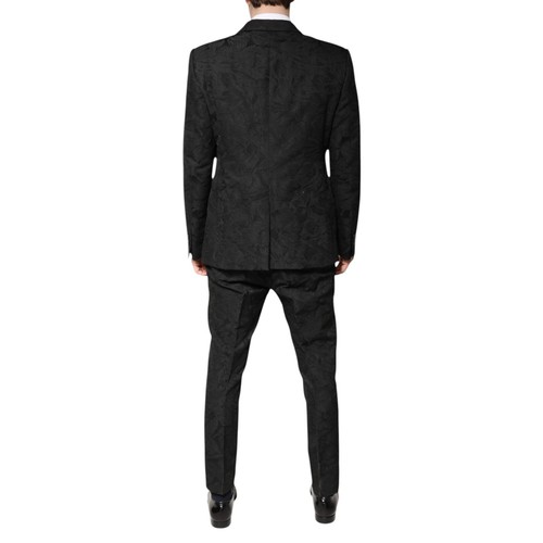 DOLCE & GABBANA Suit Black Polyester Floral Jacquard 2Piece EU52/US42/XL 3680usd - Picture 3 of 8
