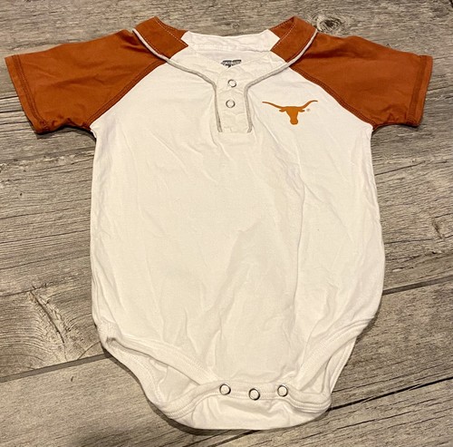 University Of Texas Longhorns Baby Baseball Shirt Trikot orange weiß Bevo 18 Monate