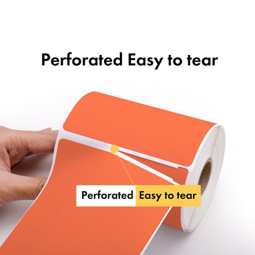 ZEBRA 4x6 COLOR (4" x 6") ORANGE Direct Thermal Labels - 1" Core - (2) Rolls/250 - Picture 6 of 8