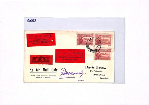AUSTRALIA Air Mail Pilot Signed FIRST FLIGHT Charleville Brisbane 1929 YM238 - Picture 5 of 10