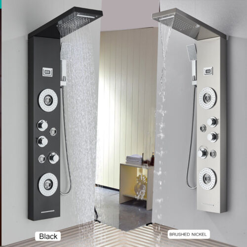 Rain&Waterfall LED Shower Panel Tower Stainless Steel Massage Body Jets System - Picture 119 of 149