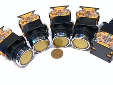5 pieces Yellow momentary push button switch 22mm normally open closed no nc C25