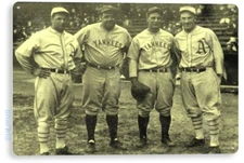 TIN SIGN Foxx Ruth Gehrig Cochr Baseball Metal Décor Wall Store Card Shop A381
