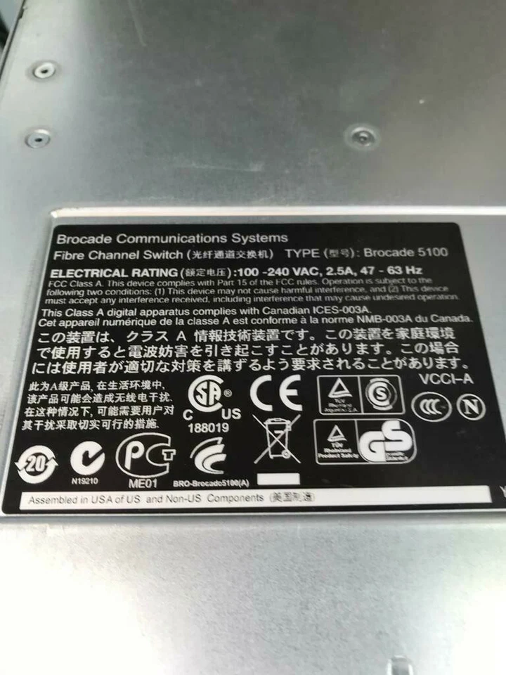 Brocade 5100 ALM2503G008 - 40port FIBRE SWITCH 8GB WITH SFP - Image 3 of 4