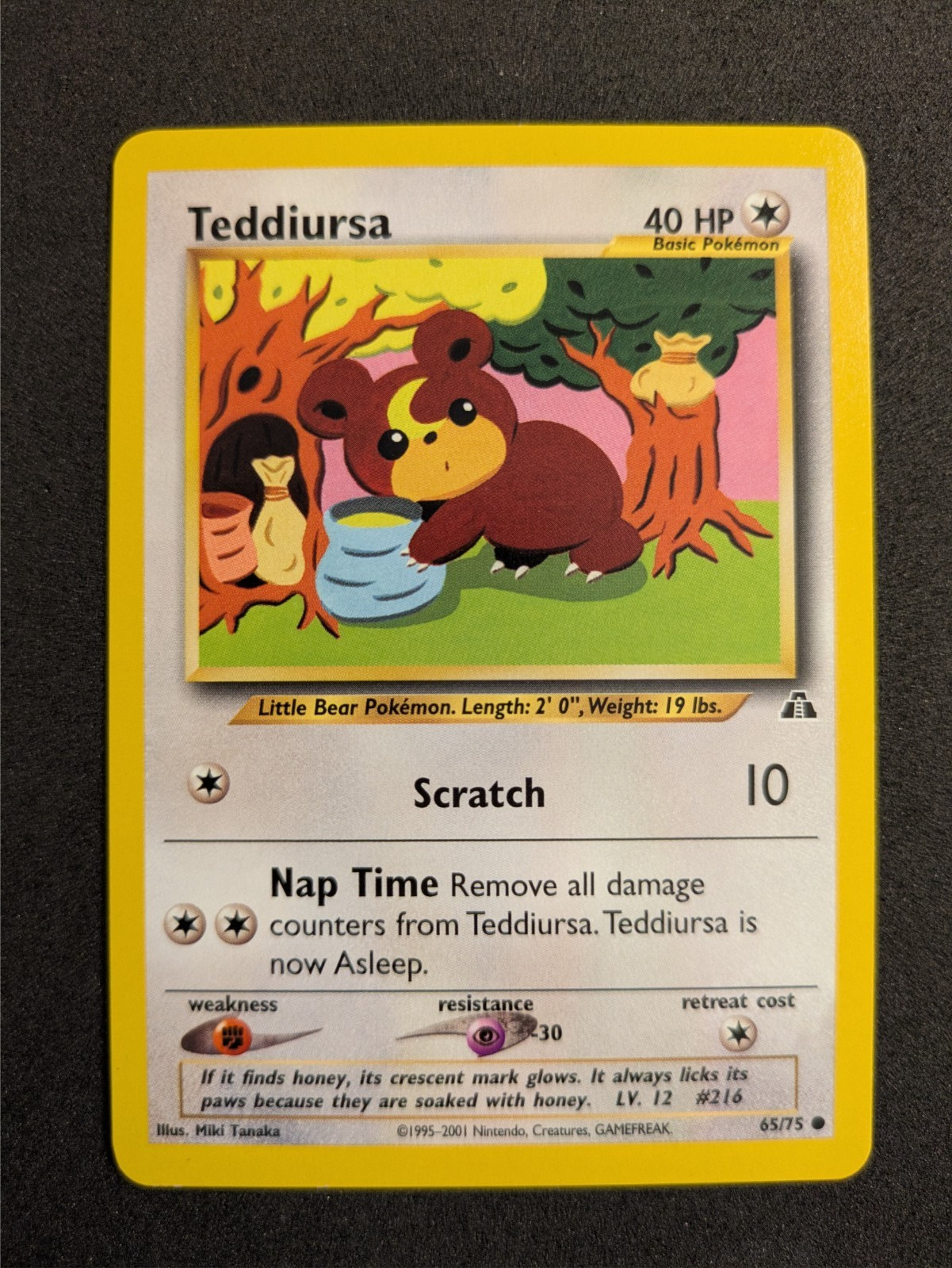 Pokemon Card - Vintage - Teddiursa - 65/75 - Neo Discovery - LP