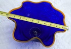 Designer Glass Colbalt Blue Bowl with accent rim hand crafted by Dennis Mullen — photo 3