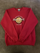 VTG Hard Rock Sweatshirt Men's LG Chicago Crewneck 90s USA Made Retro Souvenir