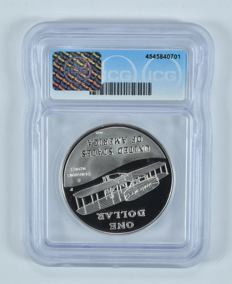 2003-P First Flight Commemorative Silver Dollar PR70 DCAM ICG *1373 - Image 2 of 4