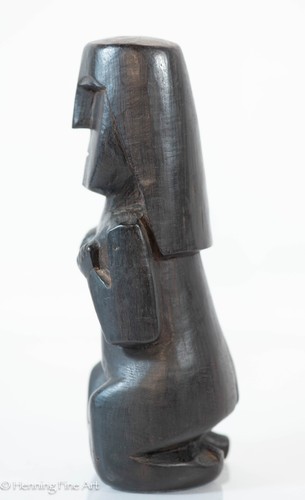 Fine Panama, Sambu Choco Indian Wood Carving Kneeling Woman Figure, Lovely! - Picture 2 of 9