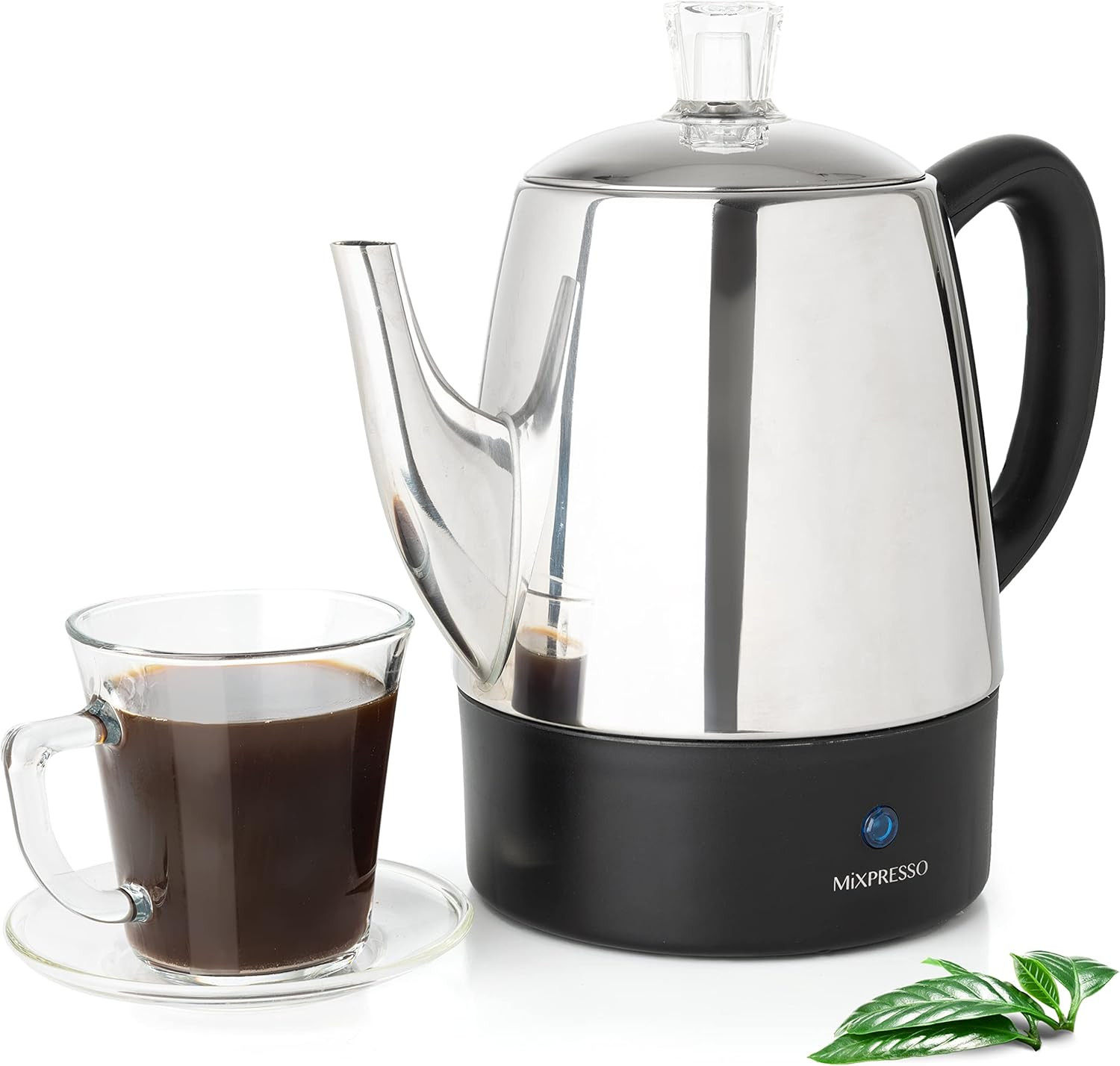 Electric 4-Cup Stainless Steel Percolator with Keep Warm Fun