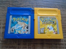 Nintendo GBC CGB-001 AP w/ Pokemon Blue & Yellow games, game boy color USA