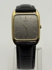 Vintage Seiko Tank Style Vintage 8620-5009 Gold Tone Black Leather Strap-Working