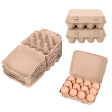 20 Pack Egg Cartons Bulk 3x4 Style Reusable Empty Natural Paper Pulp Egg Cart...