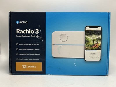 Rachio 3 WiFi Smart Sprinkler Controller (12ZULW-C). 12-Zone Weather-Intelligent