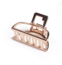 2PCS Small Solid Color Vintage Metal Hair Jaw Clips Clamp Rose gold