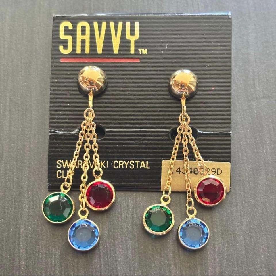 Swarovski Vintage SAVVY Necklace & Earring Set Multi-color Crystal | eBay