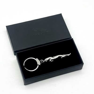 Jaguar Leaper Chrome Metal Keychain Premium OEM Gift Boxed