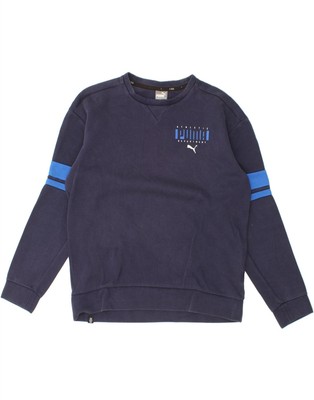 Puma Herren Graphic Sweatshirt Pullover Medium Navy Blau Baumwolle BY66